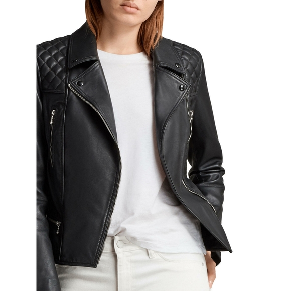 All Saints Kelham Leather Biker Jacket - Picture 5 of 8